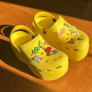 Platform Yellow Clogs with Charms - Cape Robbin - Size 8